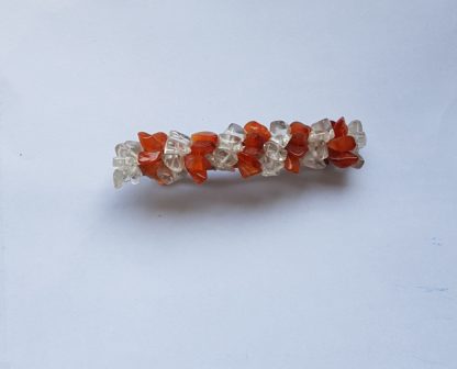 barrette cornaline et cristal de roche