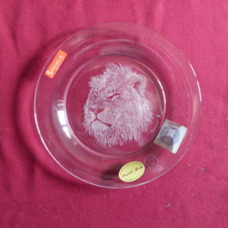assiette en cristal lion