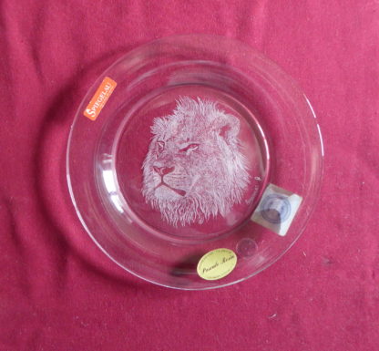 assiette en cristal lion