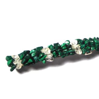 barrette malachite et cristal de roche