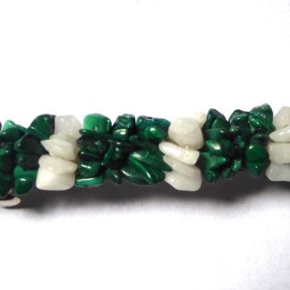 barrette malachite et quartz blanc