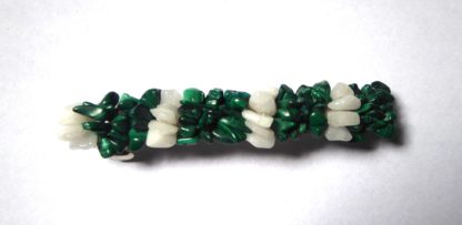barrette malachite et quartz blanc