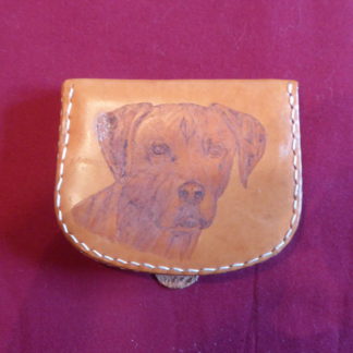 porte-monnaie tête chien de Rhodésie