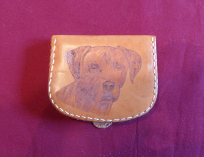 porte-monnaie tête chien de Rhodésie