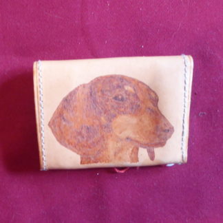 porte-monnaie 2 poches tête chien teckel