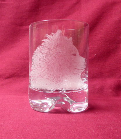 verre à whisky tête chien samoyède