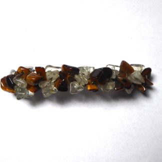 barrette oeil de tigre et cristal de roche