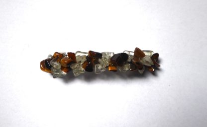 barrette oeil de tigre et cristal de roche