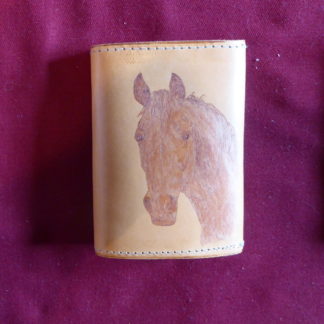 porte-monnaie 2 poches tête cheval