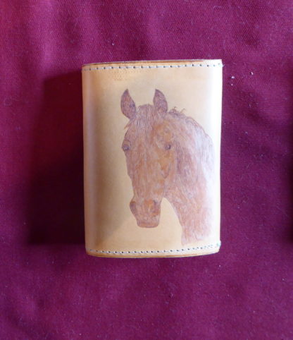 porte-monnaie 2 poches tête cheval