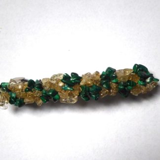 barrette malachite et citrine