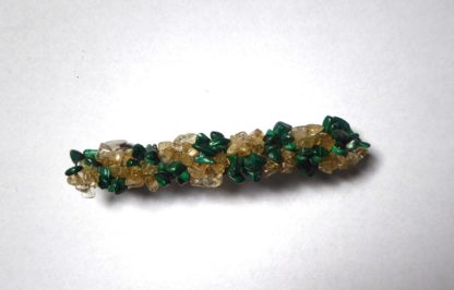 barrette malachite et citrine