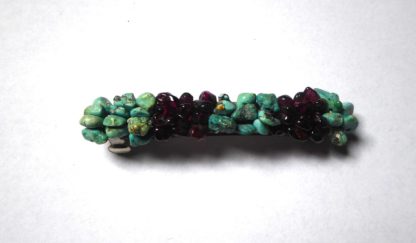 barrette turquoise et grenat