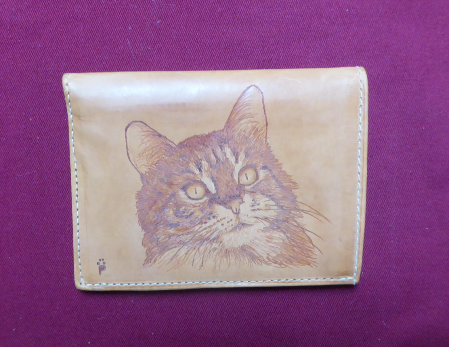 Gros Porte Monnaie Avec Rabat Tete Chat 2 Pascale Resin