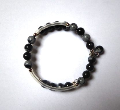 bracelet en obsidienne flocons de neige – Image 3