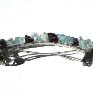 barrette aigue-marine et grenat