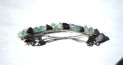 barrette aigue-marine et grenat