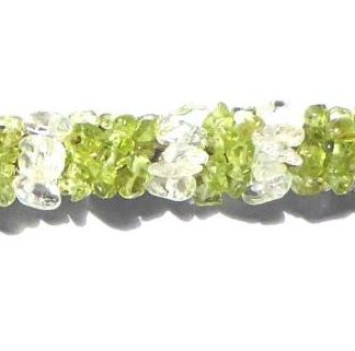 barrette péridot et cristal de roche