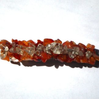 barrette cornaline et cristal de roche