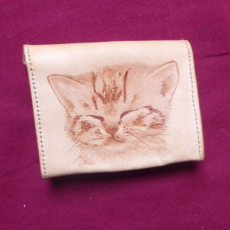 porte-monnaie 2 poches tête chaton