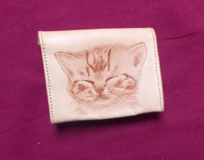 porte-monnaie 2 poches tête chaton