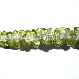 barrette en péridot et cristal de roche