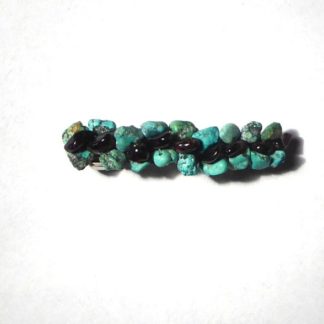 barrette en turquoise et grenat