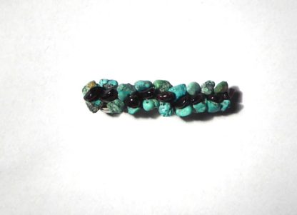 barrette en turquoise et grenat