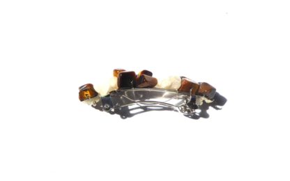 petite barrette oeil de tigre et quartz blanc – Image 3