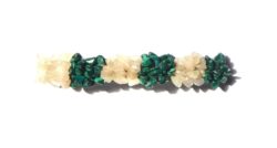 barrette malachite et quartz blanc