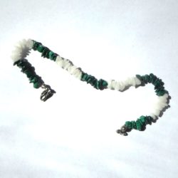 bracelet malachite et quartz blanc